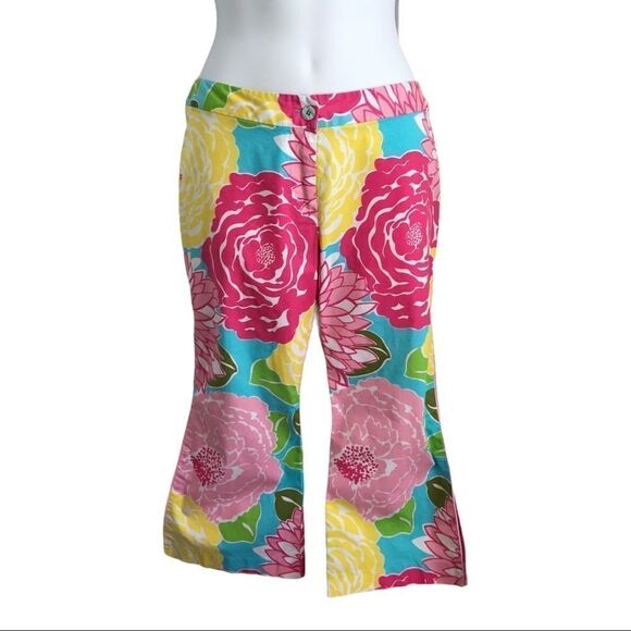 Lilly Pulitzer Floral Capris Vintage 1990s Size 4 - Picture 4 of 15